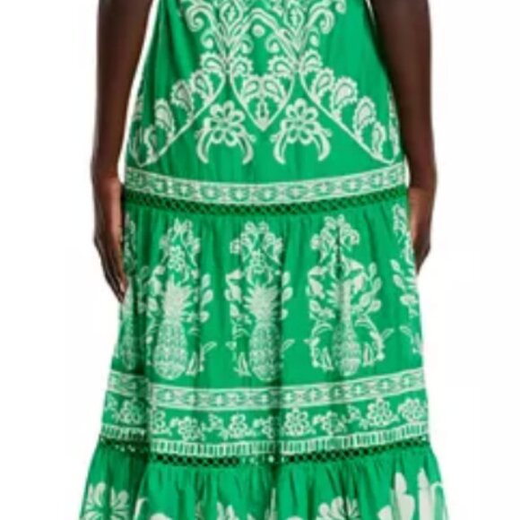 XL FARM Rio Sweet Garden Green Maxi Dress One Shoulder NWOT Never Worn - Picture 7 of 16